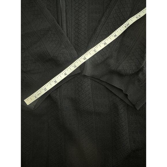 Magaschoni Man Quarter Zip Black Medium Short Sleeve Sweater Polo Top Shirt $78 - Picture 10 of 15